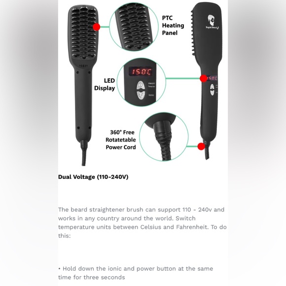 RAPID BEARD IONIC BEARD STRAIGHTENING BRUSH - Picture 14 of 16